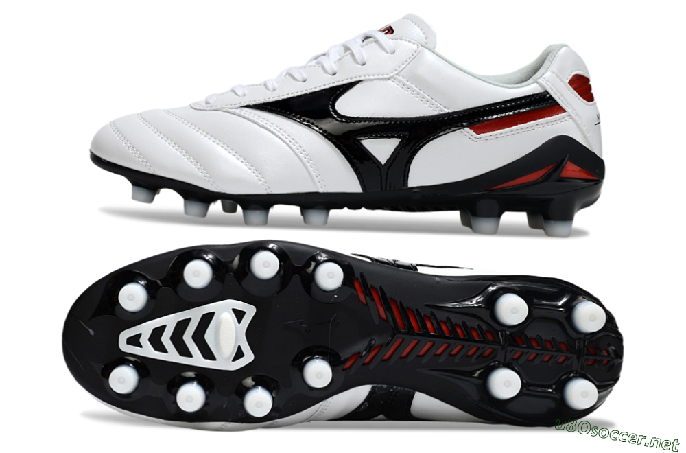 Men's Mizuno Morelia Neo 2 FG Football Boots - White/Crimson Black/Crimson White 1