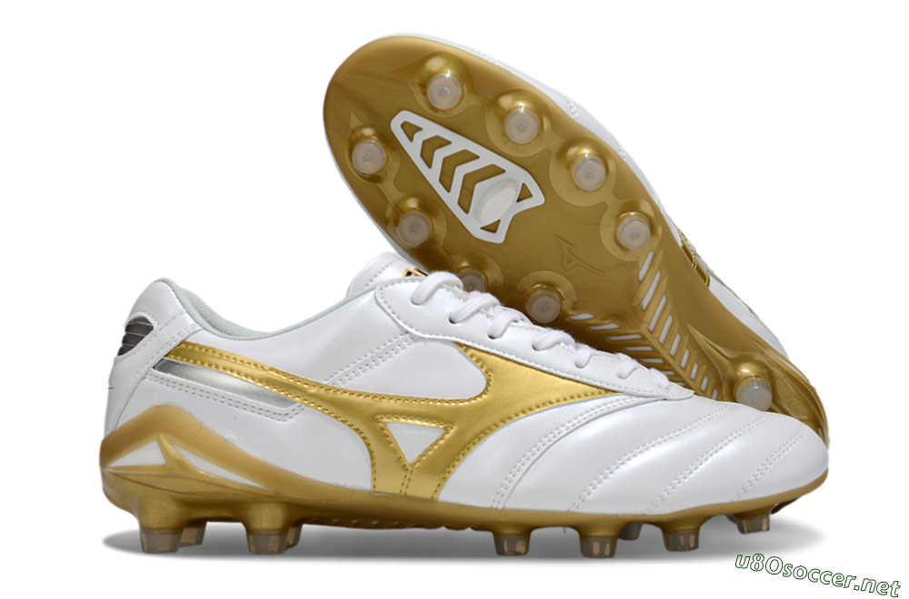 Men's Mizuno Morelia Neo 2 FG Football Boots - White/Golden Pearl/Classic White 2