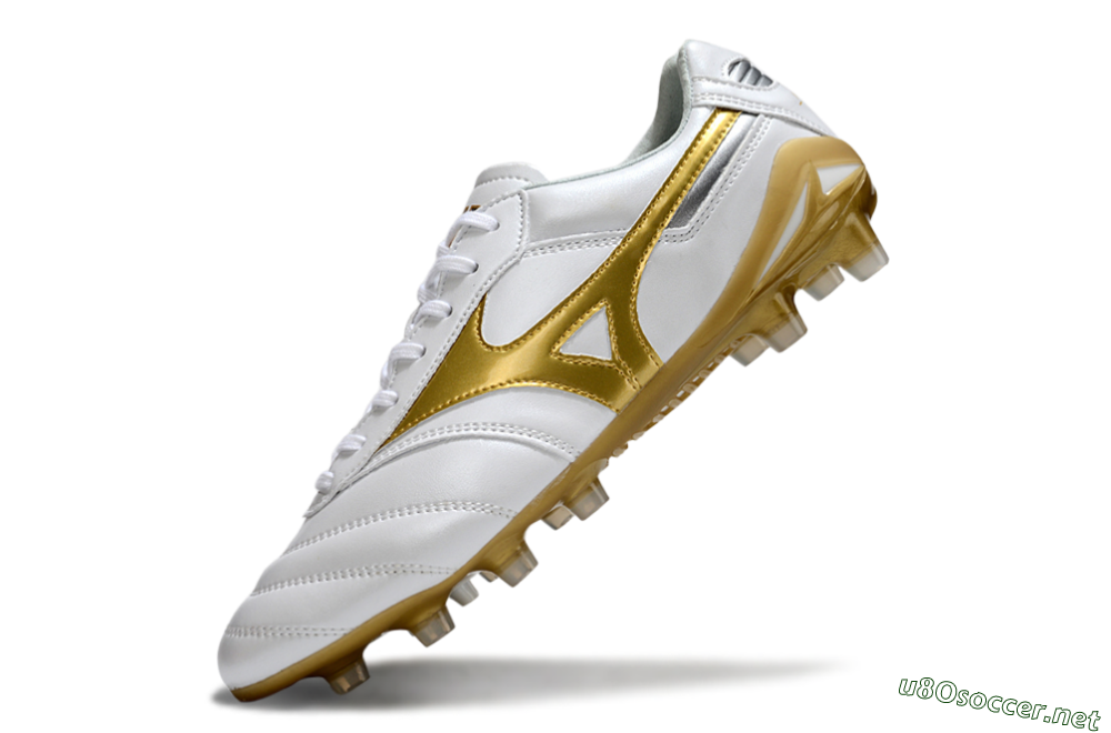 Men's Mizuno Morelia Neo 2 FG Football Boots - White/Golden Pearl/Classic White 5