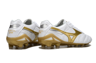 Men's Mizuno Morelia Neo 2 FG Football Boots - White/Golden Pearl/Classic White