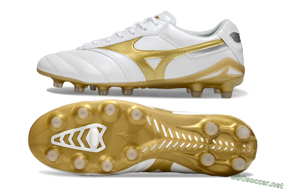 Men's Mizuno Morelia Neo 2 FG Football Boots - White/Golden Pearl/Classic White 1