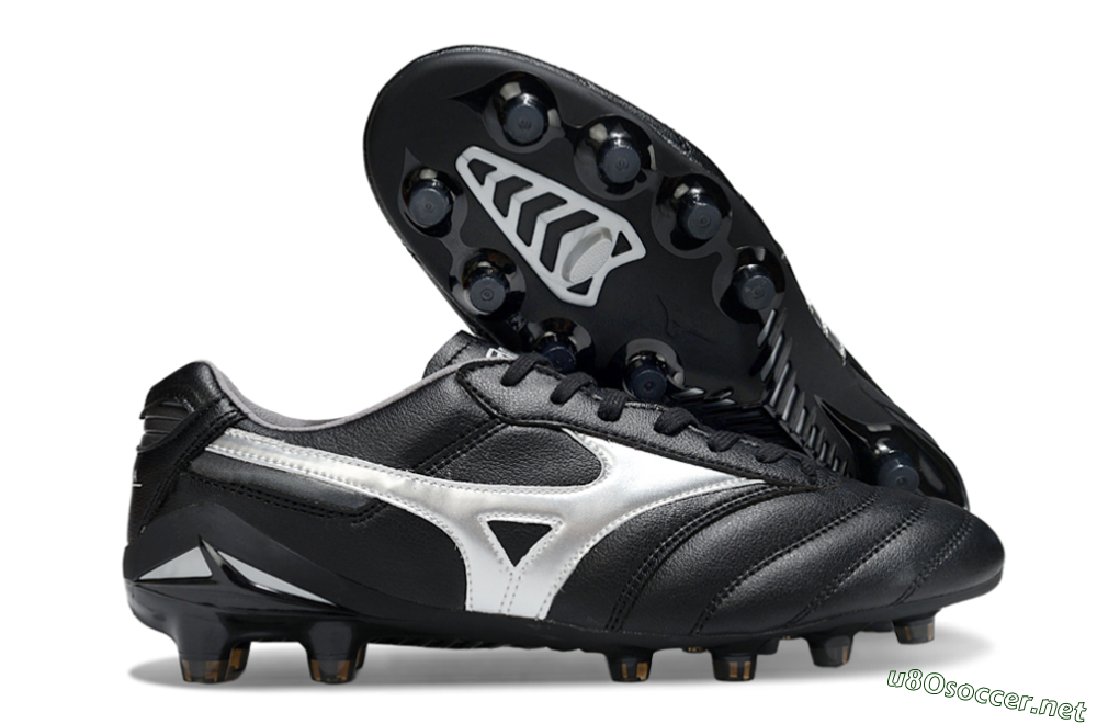 Men's Mizuno Morelia Neo 2 FG Football Boots - Black/Midnight Black/Silver Shine 2