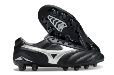 Men's Mizuno Morelia Neo 2 FG Football Boots - Black/Midnight Black/Silver Shine