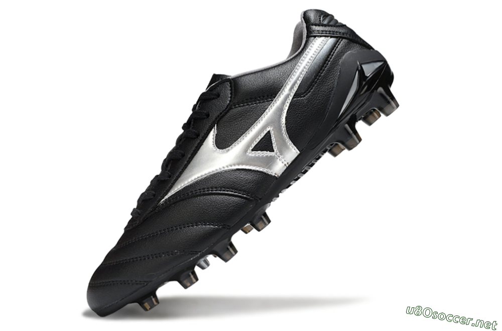 Men's Mizuno Morelia Neo 2 FG Football Boots - Black/Midnight Black/Silver Shine 5