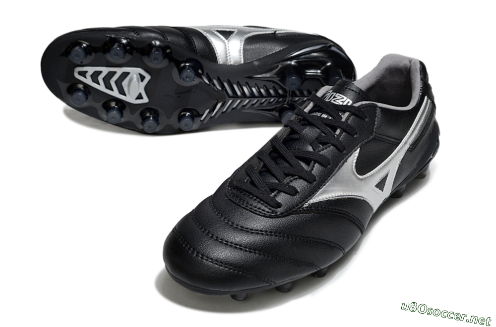 Men's Mizuno Morelia Neo 2 FG Football Boots - Black/Midnight Black/Silver Shine 3