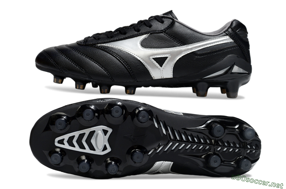 Men's Mizuno Morelia Neo 2 FG Football Boots - Black/Midnight Black/Silver Shine 1