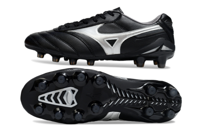 Men's Mizuno Morelia Neo 2 FG Football Boots - Black/Midnight Black/Silver Shine