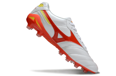 Men's Mizuno Morelia Neo 2 FG Football Boots - White/Fiery Red/Sunshine Yellow