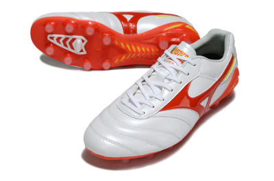 Men's Mizuno Morelia Neo 2 FG Football Boots - White/Fiery Red/Sunshine Yellow
