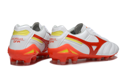 Men's Mizuno Morelia Neo 2 FG Football Boots - White/Fiery Red/Sunshine Yellow