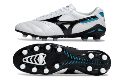 Men's Mizuno Morelia Neo 2 FG Football Boots - White/Midnight Black/Turquoise