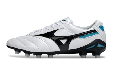 Men's Mizuno Morelia Neo 2 FG Football Boots - White/Midnight Black/Turquoise