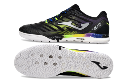 Men's Joma Top Flex IC Football Shoes - Black/Electric Green/Gradient Purple