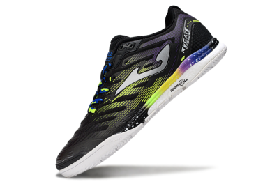 Men's Joma Top Flex IC Football Shoes - Black/Electric Green/Gradient Purple