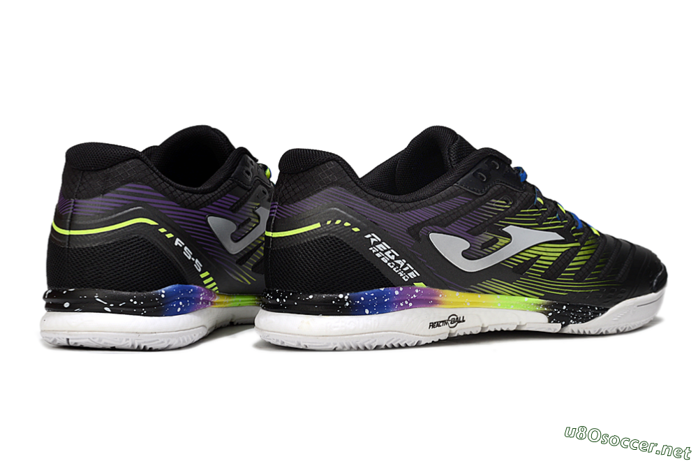 Men's Joma Top Flex IC Football Shoes - Black/Electric Green/Gradient Purple 6