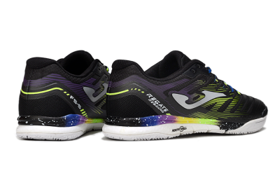 Men's Joma Top Flex IC Football Shoes - Black/Electric Green/Gradient Purple