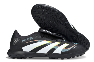 Men's Adidas Predator 25 Elite Fold-Over Tongue TF Football Shoes - Black/Electric Yellow/White Strike