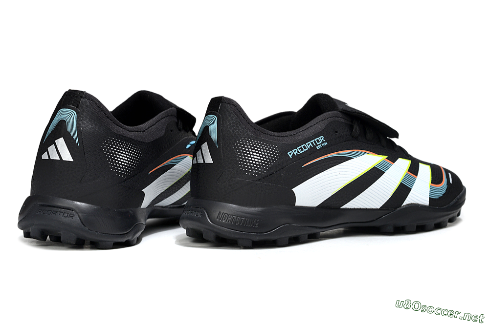 Men's Adidas Predator 25 Elite Fold-Over Tongue TF Football Shoes - Black/Electric Yellow/White Strike 6