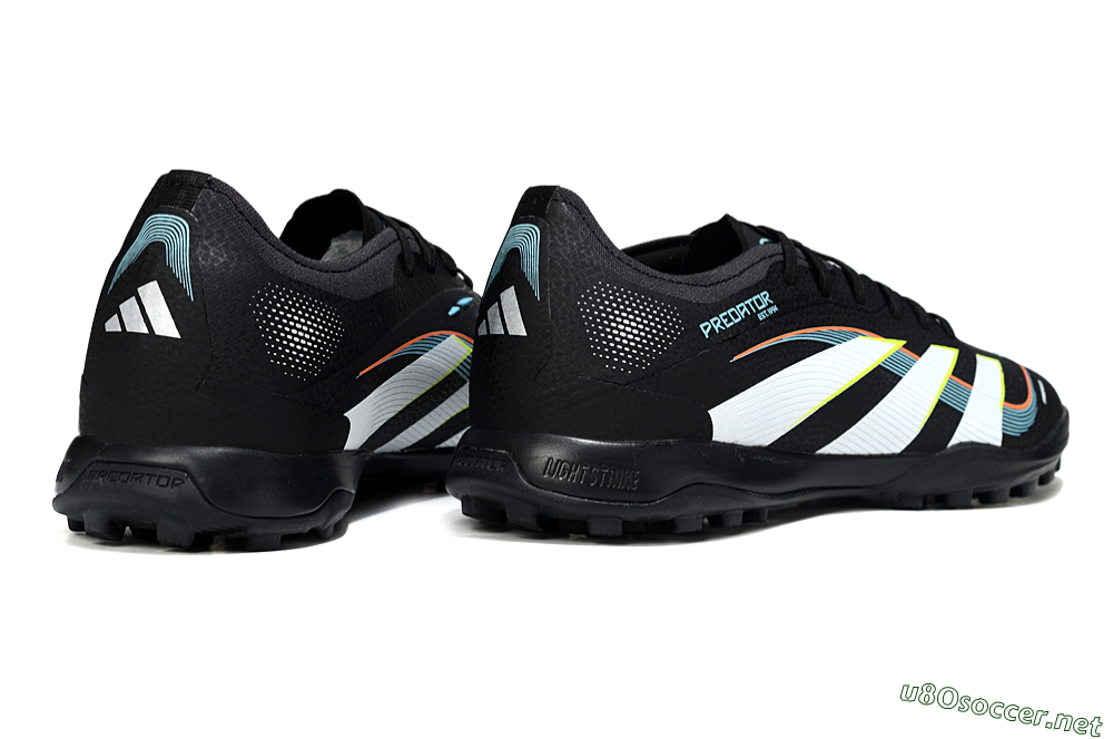 Men's Adidas Predator 25 Elite TF Football Shoes - Black/Electric Yellow/Frosted Blue 6