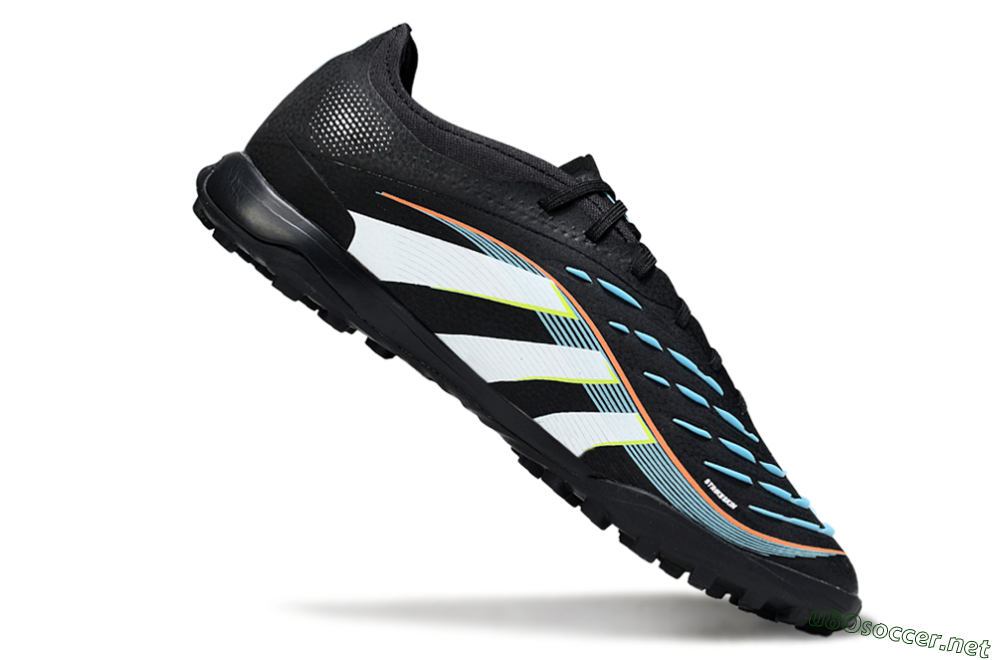 Men's Adidas Predator 25 Elite TF Football Shoes - Black/Electric Yellow/Frosted Blue 4