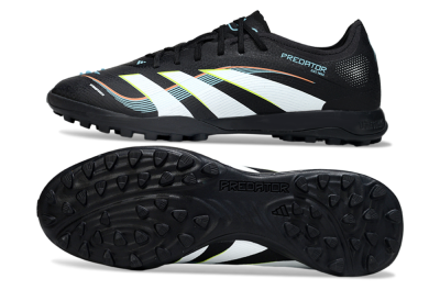Men's Adidas Predator 25 Elite TF Football Shoes - Black/Electric Yellow/Frosted Blue