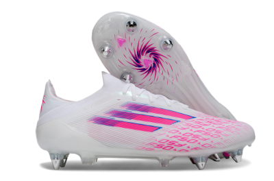 Men's Adidas F50 Elite SG Football Boots - White/Electric Pink/Blue Mirage