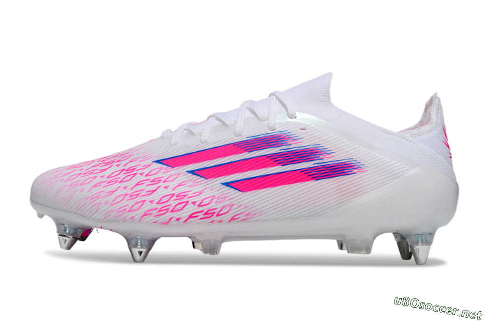 Men's Adidas F50 Elite SG Football Boots - White/Electric Pink/Blue Mirage 0