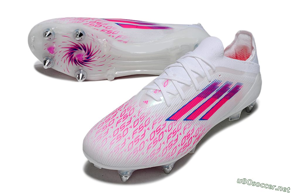 Men's Adidas F50 Elite SG Football Boots - White/Electric Pink/Blue Mirage 3
