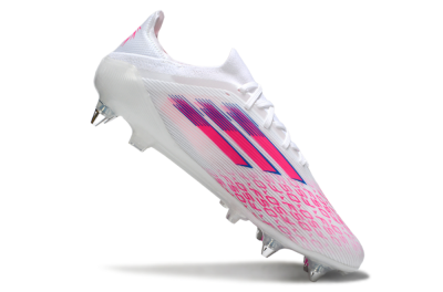 Men's Adidas F50 Elite SG Football Boots - White/Electric Pink/Blue Mirage