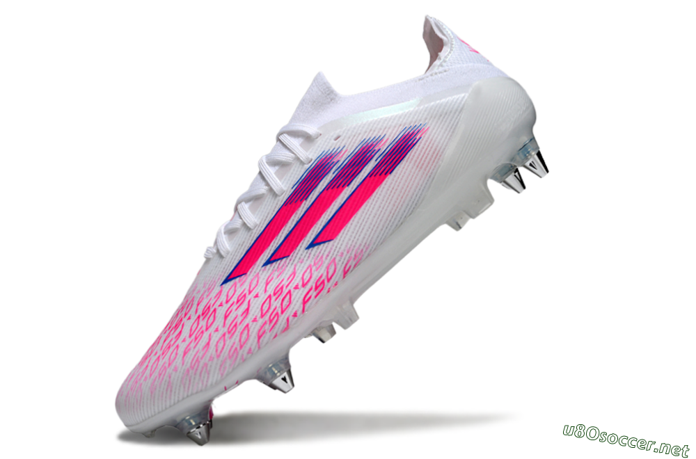 Men's Adidas F50 Elite SG Football Boots - White/Electric Pink/Blue Mirage 5