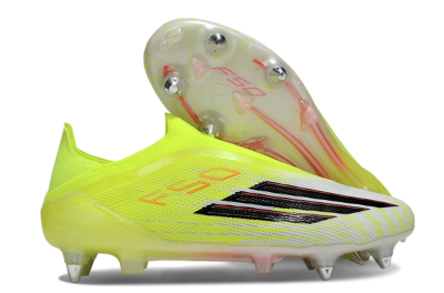 Men's Adidas F50 Elite Laceless SG Football Boots - Yellow/Neon Yellow/Black