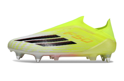 Men's Adidas F50 Elite Laceless SG Football Boots - Yellow/Neon Yellow/Black