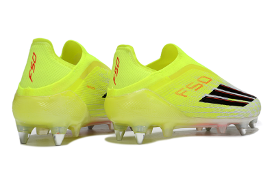 Men's Adidas F50 Elite Laceless SG Football Boots - Yellow/Neon Yellow/Black