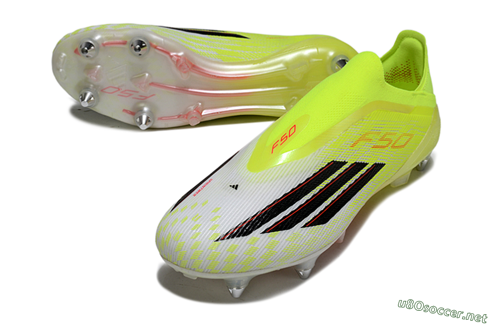 Men's Adidas F50 Elite Laceless SG Football Boots - Yellow/Neon Yellow/Black 3