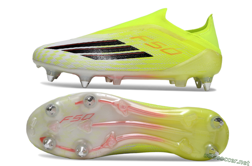 Men's Adidas F50 Elite Laceless SG Football Boots - Yellow/Neon Yellow/Black 1