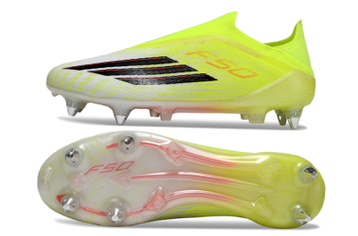 Men's Adidas F50 Elite Laceless SG Football Boots - Yellow/Neon Yellow/Black