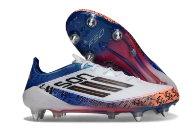 Men's SON x Adidas F50 Elite SG Football Boots - White/Vibrant Orange/Deep Blue