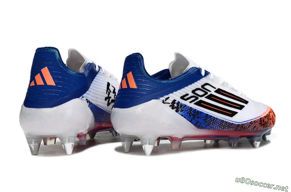 Men's SON x Adidas F50 Elite SG Football Boots - White/Vibrant Orange/Deep Blue 6