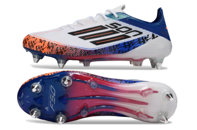 Men's SON x Adidas F50 Elite SG Football Boots - White/Vibrant Orange/Deep Blue