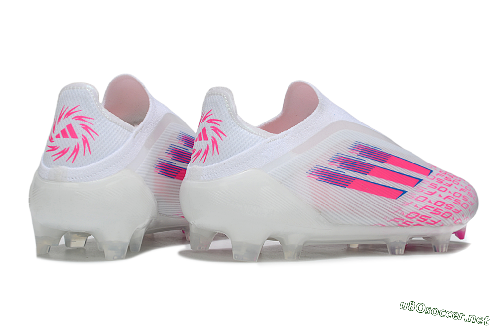 Unisex Adidas F50 Elite Laceless FG Football Boots - White/Vibrant Pink/Deep Blue 6