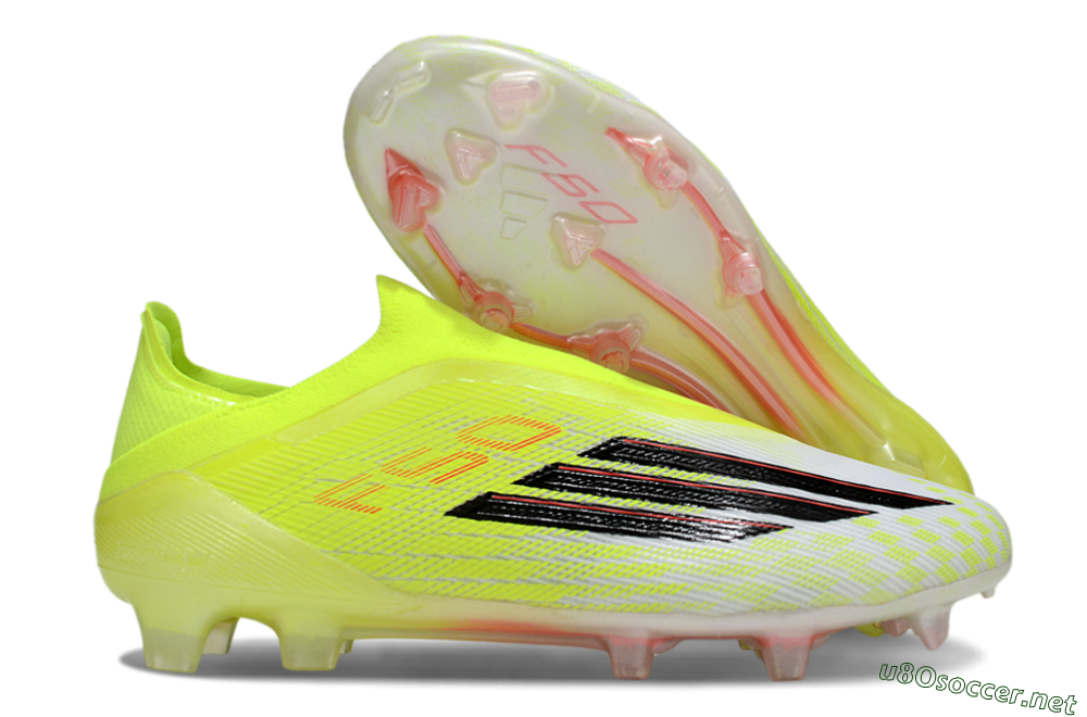 Unisex Adidas F50 Elite Laceless FG Football Boots - Yellow/Charger Yellow/Neon Pink 2