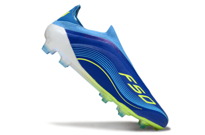 Unisex Messi x Adidas F50 Elite Laceless FG Football Boots - Blue/Sky Blue/Electric Yellow