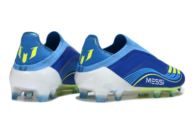 Unisex Messi x Adidas F50 Elite Laceless FG Football Boots - Blue/Sky Blue/Electric Yellow