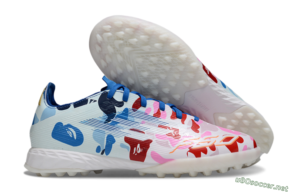 Men's Adidas F50 Pro TF Football Shoes - Pink/Blue Wave/Pink Splash 2