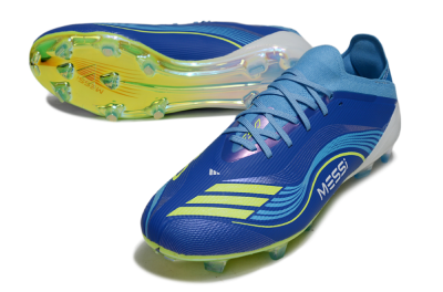 Unisex Messi x Adidas F50 Elite FG Football Boots - Blue/Vibrant Blue/Lime Green