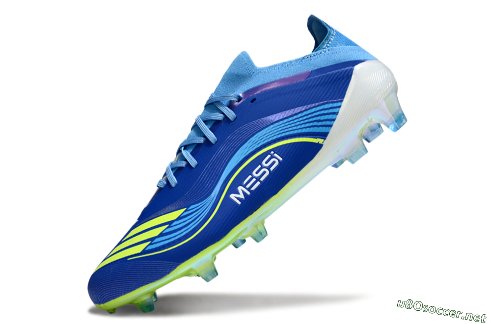 Unisex Messi x Adidas F50 Elite FG Football Boots - Blue/Vibrant Blue/Lime Green 5