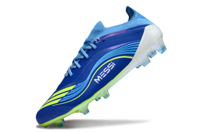 Unisex Messi x Adidas F50 Elite FG Football Boots - Blue/Vibrant Blue/Lime Green