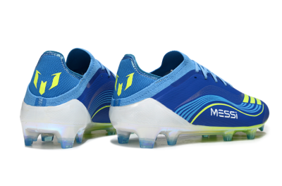 Unisex Messi x Adidas F50 Elite FG Football Boots - Blue/Vibrant Blue/Lime Green
