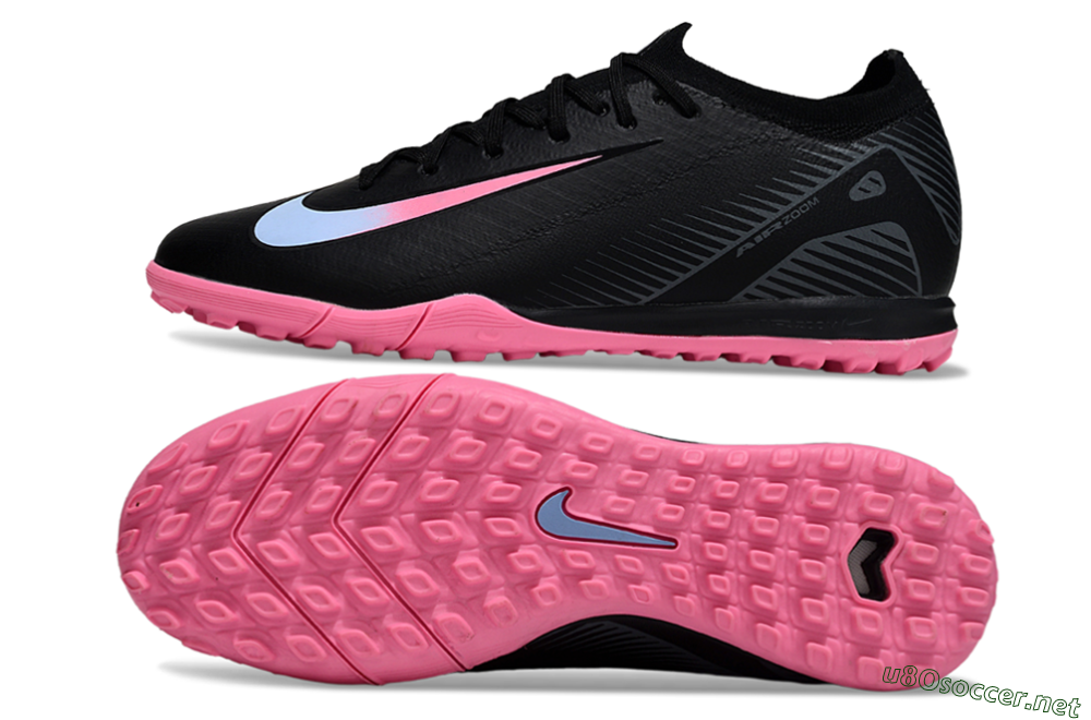 Unisex Nike Air Zoom Mercurial Vapor 16 Elite TF Football Shoes - Black/Vibrant Pink/Cool Cyan 1