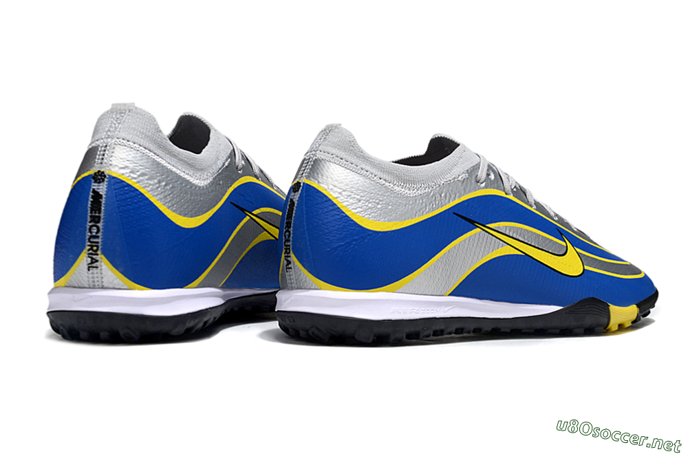 Unisex Nike Air Zoom Mercurial Vapor 16 Elite TF Football Shoes - Blue/Electric Blue/Sunny Yellow 6